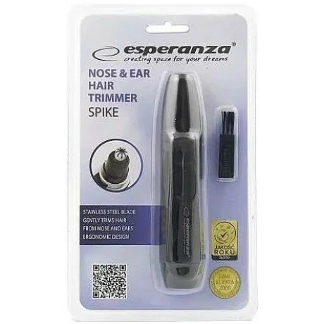 Aparat de tuns parul din nas si urechi Esperanza Spike, EBG004K, Negru