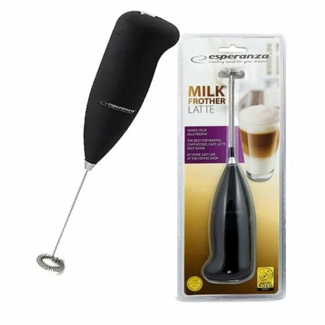 Aparat de spumat lapte electric Esperanza Latte, EKF001K, Negru