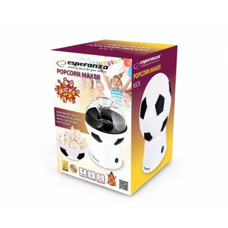 Aparat pentru floricele Esperanza Kick, EKP007, 1200W, Alb