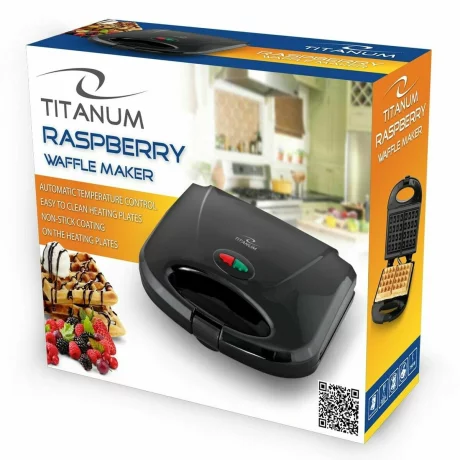 Aparat de preparare vafe Esperanza Rasberry, TKT003, 750W, Negru