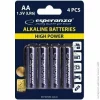 Baterii Alcaline Esperanza, EZB101, AA, 4 buc, Blister