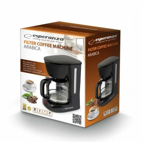Cafetiera Esperanza Arabica, EKC005, 950W, 1.8l, Negru