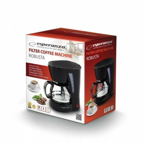 Cafetiera Esperanza Robusta, EKC006, 0.6l, 650W, Negru