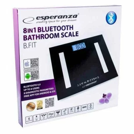 Cantar de baie Esperanza B.FIT, EBS016K, Bluetooth, 8 in1, Negru
