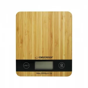 Cantar de bucatarie Esperanza Bamboo, EKS005, max. 5kg, Maro