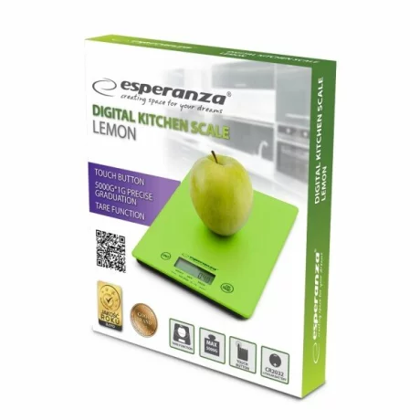 Cantar de bucatarie Esperanza Lemon, EKS002G, max. 5kg, Verde