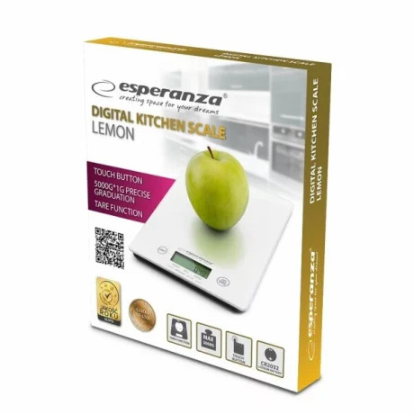Cantar de bucatarie Esperanza Lemon, EKS002W, max. 5kg, Alb