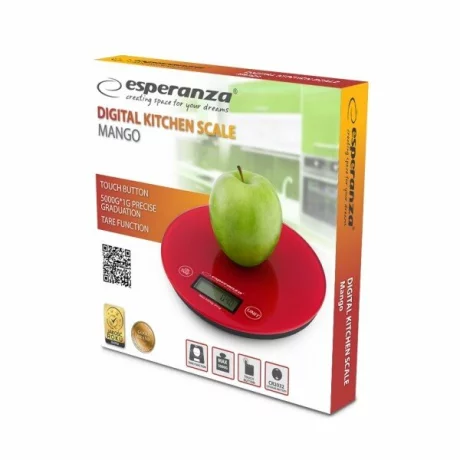 Cantar de bucatarie Esperanza Mango, EKS003R, max. 5kg, Rosu