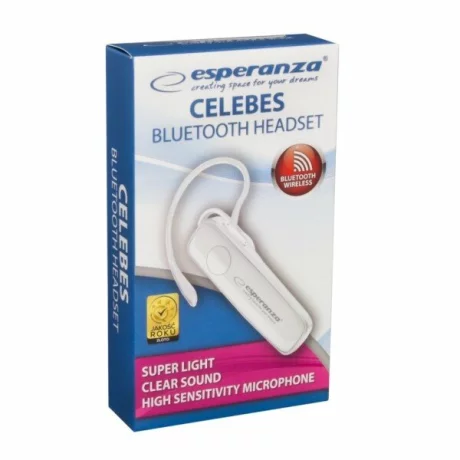 Casca mono wireless in-ear Esperanza Celebes, EH184W, multipoint, Alb