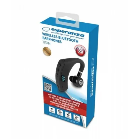 Casca mono wireless in-ear Esperanza Titan, EH235K, Negru