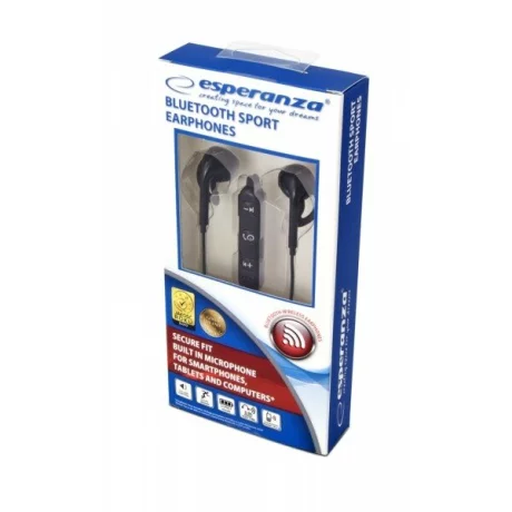 Casti bluetooth cu microfon Esperanza Sport, EH187K, Negru