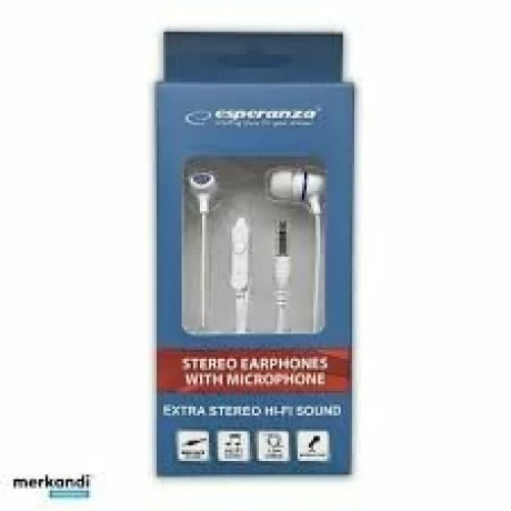 Casti stereo cu microfon Esperanza, EH191WB, Alb/Albastru