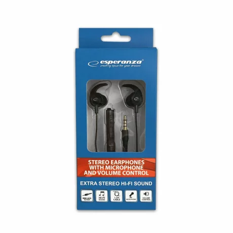 Casti stereo cu microfon Esperanza, EH192K, Negru/Gri
