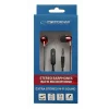 Casti stereo cu microfon Esperanza EH193KR, Negru/Rosu