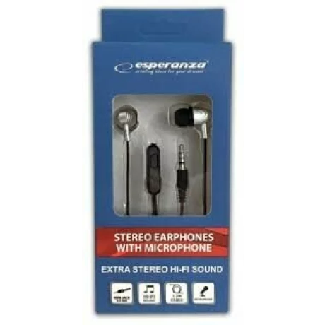 Casti stereo cu microfon Esperanza EH193KW, Negru/Alb