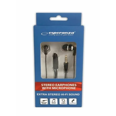Casti stereo cu microfon Esperanza, EH194K, Negru