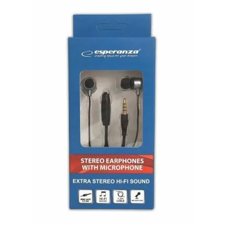 Casti stereo cu microfon Esperanza, EH195KS, Negru