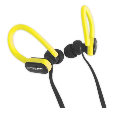 Casti stereo cu microfon Esperanza EH197KY, Negru/Galben