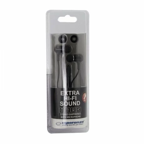 Casti stereo cu microfon Esperanza Mobile, EH162K, Negru