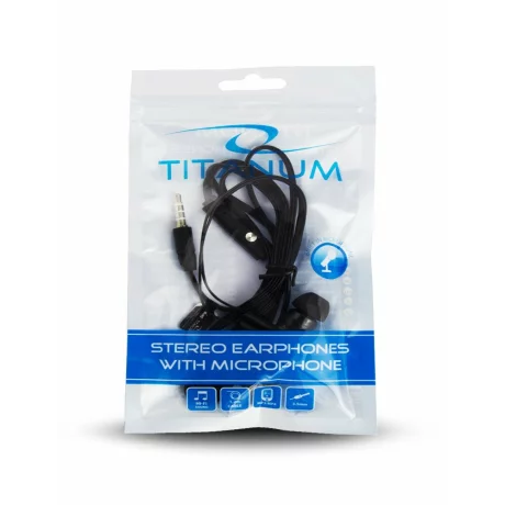 Casti stereo cu microfon Esperanza Titanium, TH109K, Negru