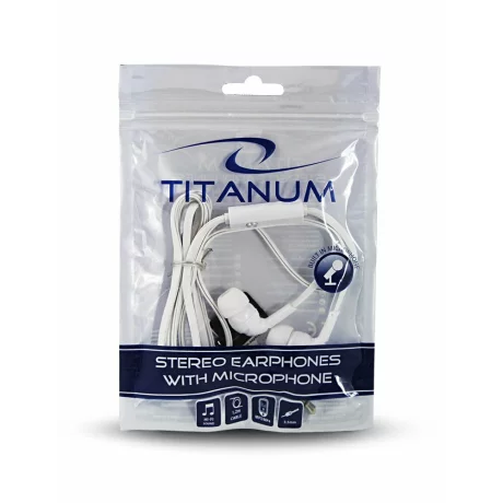 Casti stereo cu microfon Esperanza Titanium, TH109W, Alb
