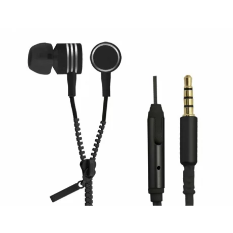 Casti stereo cu microfon Esperanza Zipper, EH161K, Negru