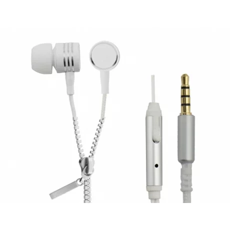 Casti stereo cu microfon Esperanza Zipper, EH161W, Alb