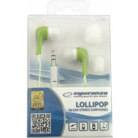 Casti stereo Esperanza Lollipop, EH146G, Verde