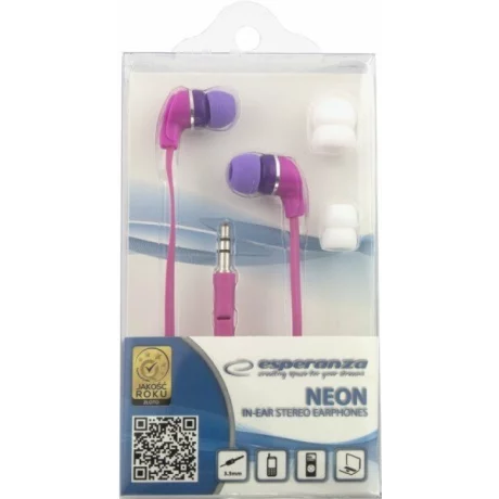 Casti stereo Esperanza Neon, EH147P, Roz