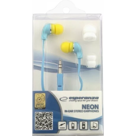 Casti stereo Esperanza Neon, EH147T, Turcoaz