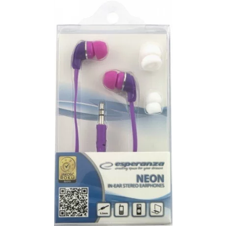 Casti stereo Esperanza Neon, EH147V, Violet