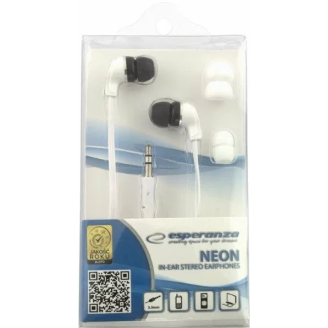 Casti stereo Esperanza Neon, EH147W, Alb