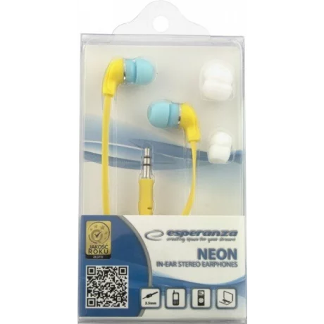 Casti stereo Esperanza Neon, EH147Y, Galben