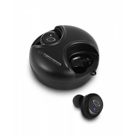 Casti True Wireless cu microfon Esperanza Aries, EH228K, Bluetooth, Touch control, Negru