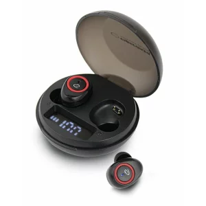 Casti True Wireless cu microfon Esperanza Volans, EH236K, Bluetooth, Touch control, Negru