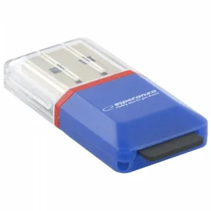 Cititor de card Esperanza EA134B, MicroSD, USB 2.0, Albastru