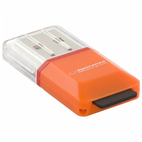 Cititor de card Esperanza EA134O, MicroSD, USB 2.0, Portocaliu