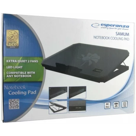 Cooler laptop Esperanza Samum, EA141, 15.6&quot;, Negru