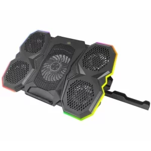 Cooler laptop gaming Esperanza Breva, iluminare RGB, stand telefon, Negru