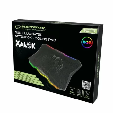 Cooler laptop gaming Esperanza Xalok, EGC110, iluminare RGB, Negru