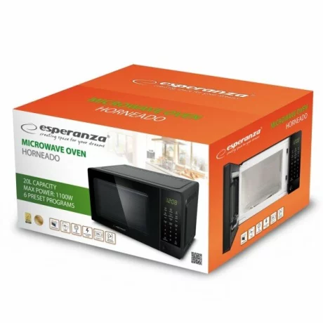 Cuptor cu microunde Esperanza Horneado, EKO009, 700W, 20l, Negru