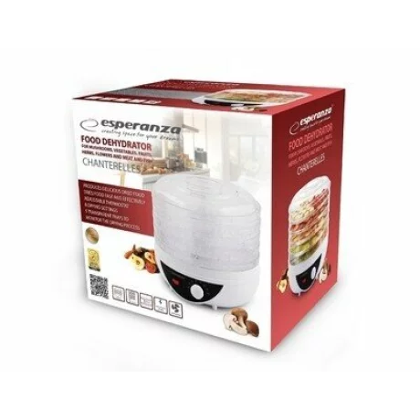 Deshidrator pentru alimente Esperanza Chanterelles, EKD002, 250W, 5 tavi, Alb