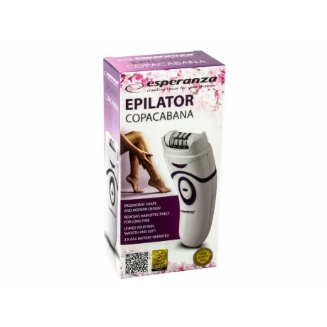 Epilator fara fir Esperanza Copacabana, EBD002B, Alb/Albastru