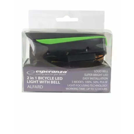 Far bicicleta cu sonerie Esperanza Alfrad, EOT023, Negru