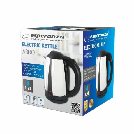 Fierbator electric Esperanza Arno, EKK135S, 1500W, 1.5l, Argintiu
