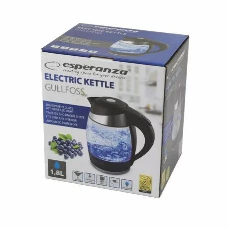 Fierbator electric Esperanza Gulfoss, EKK009, 2200W, 1.8l, Negru