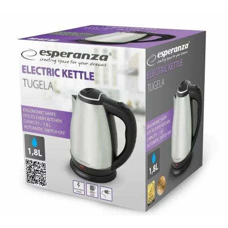 Fierbator electric Esperanza Tugela, EKK104X, 2200W, 1.8l, Inox