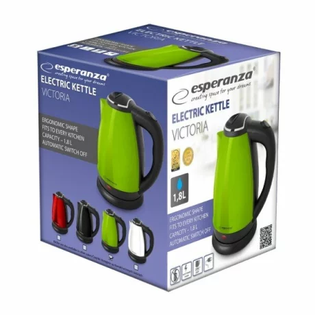 Fierbator electric Esperanza Victoria, EKK013G, 1800W, 1,8l, Verde