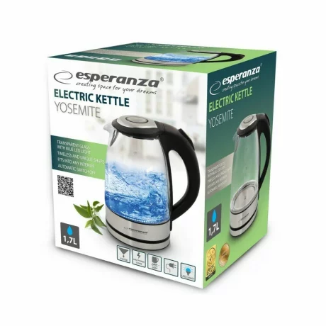 Fierbator electric Esperanza Yosemite, EKK012, 2200W, 1.7l, Negru