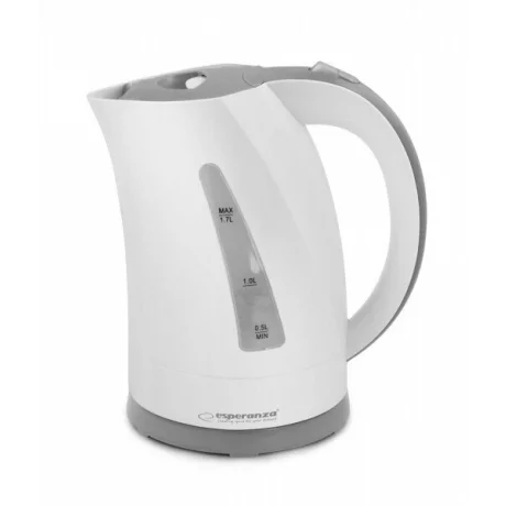 Fierbator electrica Esperanza Amazon, EKK022, 220W, 1.7l, Alb/Gri